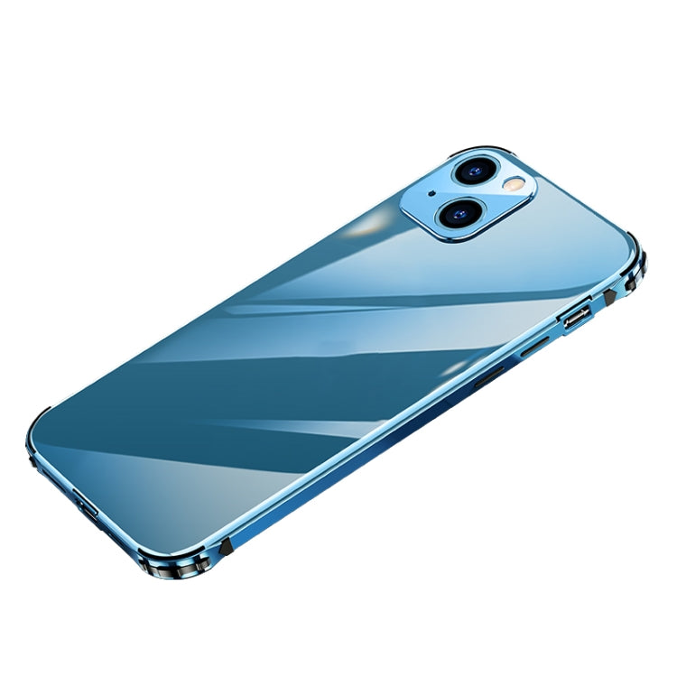 For iPhone 13 Stainless Steel+TPU Metal Transparent Phone Case