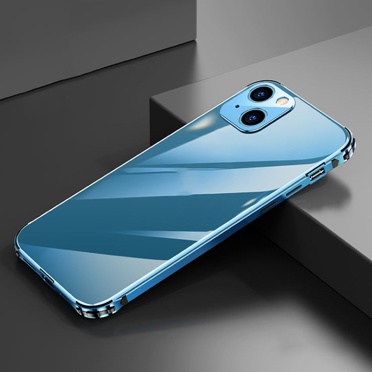 For iPhone 13 Stainless Steel+TPU Metal Transparent Phone Case