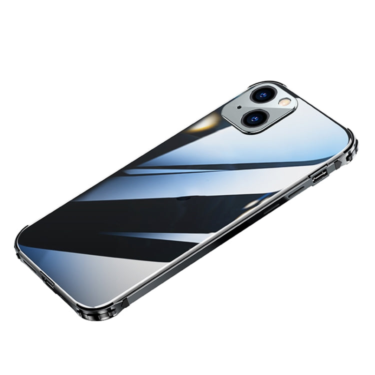 For iPhone 13 Stainless Steel+TPU Metal Transparent Phone Case