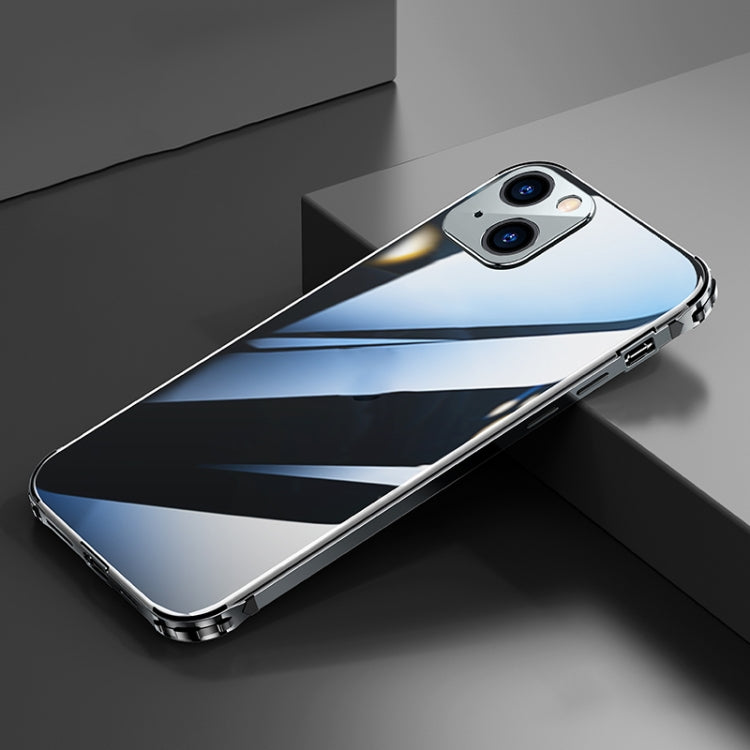 For iPhone 13 Stainless Steel+TPU Metal Transparent Phone Case