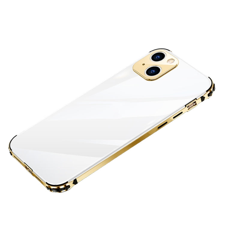 For iPhone 13 Stainless Steel+TPU Metal Transparent Phone Case