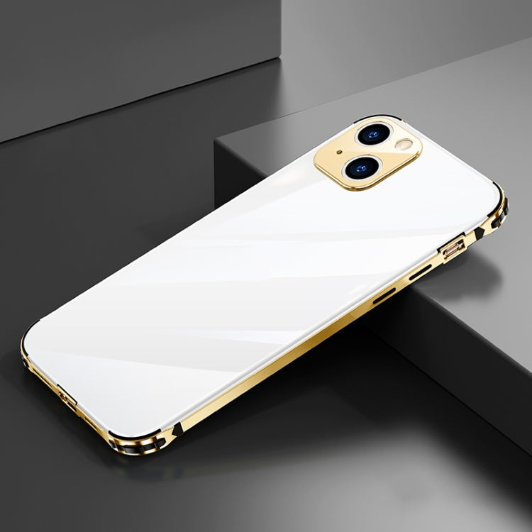 For iPhone 13 Stainless Steel+TPU Metal Transparent Phone Case