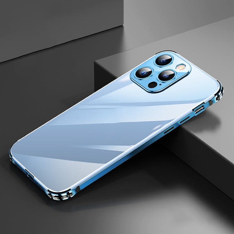 For iPhone 13 Pro Stainless Steel+TPU Metal Transparent Phone Case