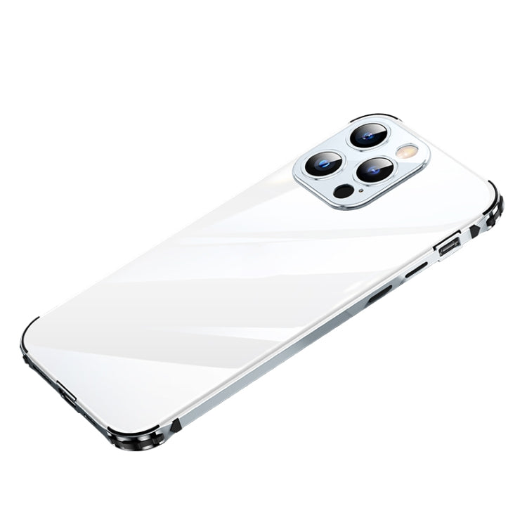 For iPhone 13 Pro Max Stainless Steel+TPU Metal Transparent Phone Case