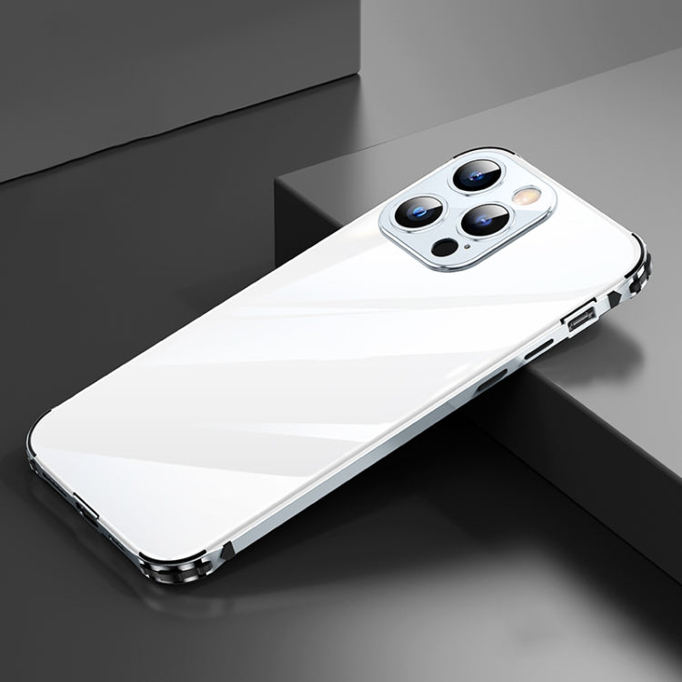 For iPhone 13 Pro Max Stainless Steel+TPU Metal Transparent Phone Case