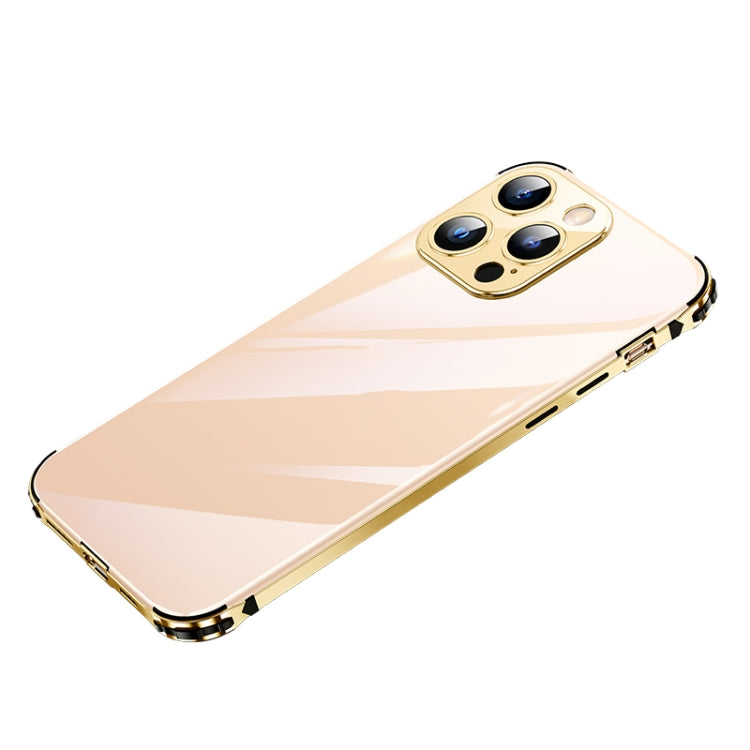 For iPhone 13 Pro Max Stainless Steel+TPU Metal Transparent Phone Case