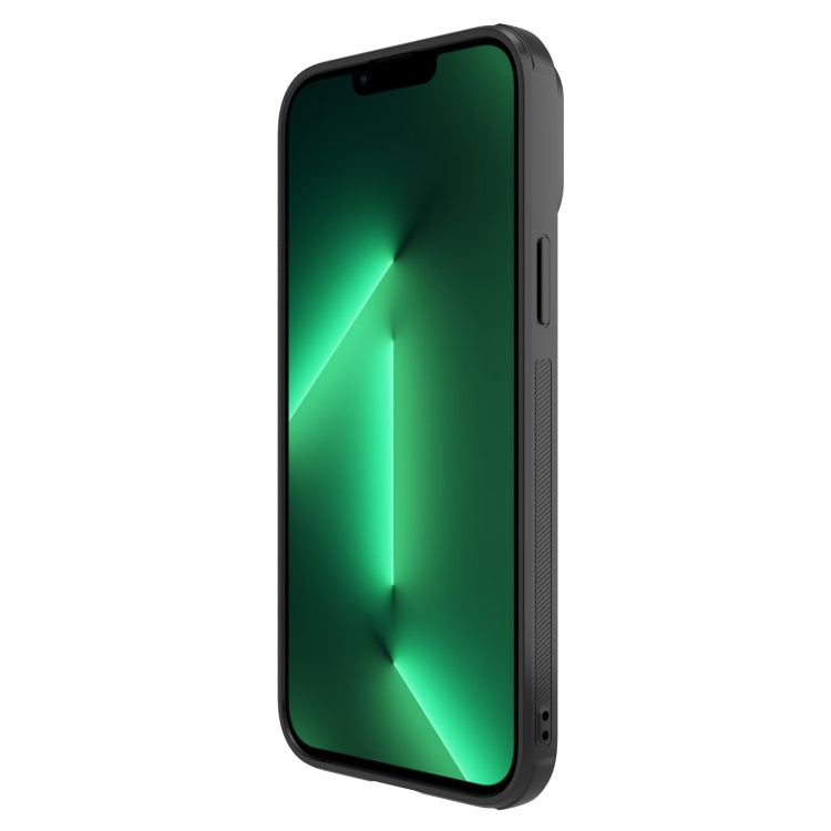 For iPhone 13 Pro Max NILLKIN Synthetic Fiber Camshield Phone Case (Black)