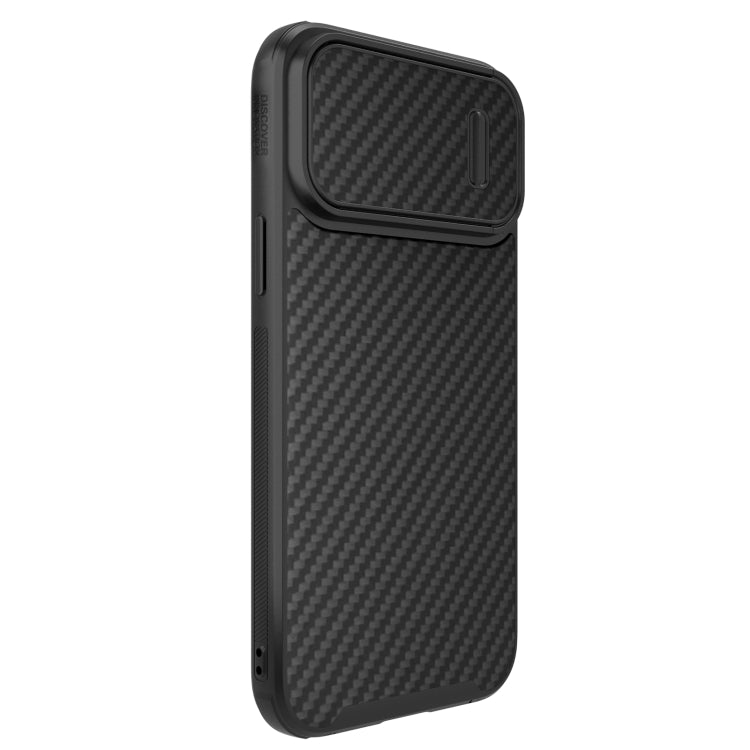 For iPhone 13 Pro Max NILLKIN Synthetic Fiber Camshield Phone Case (Black)