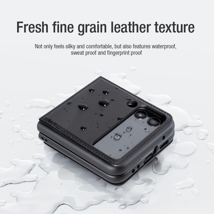 For Samsung Galaxy Z Flip4 5G NILLKIN QIN Series Plain Leather Phone Case