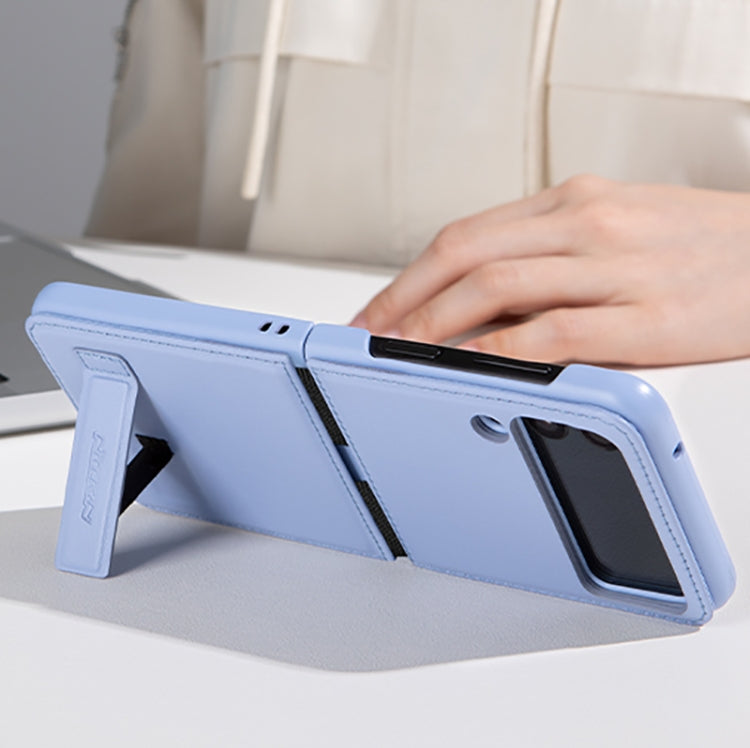 For Samsung Galaxy Z Flip4 5G NILLKIN QIN Series Plain Leather Phone Case