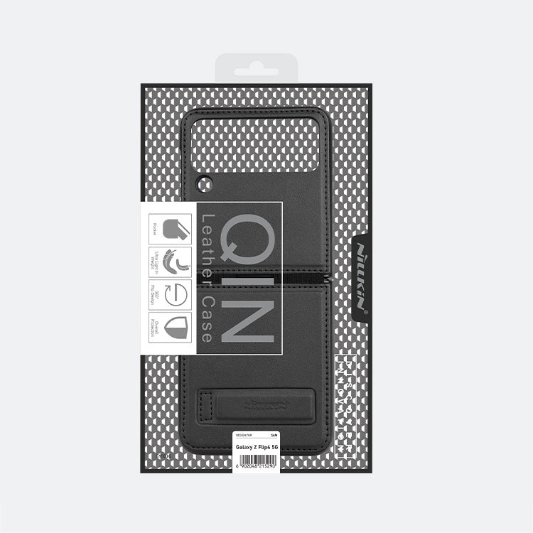 For Samsung Galaxy Z Flip4 5G NILLKIN QIN Series Plain Leather Phone Case