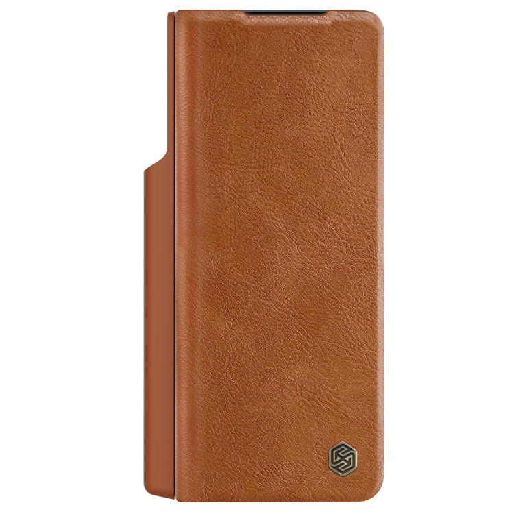 For Samsung Galaxy Z Fold4 5G NILLKIN QIN Series Pro Sliding Camera Cover Design Leather Phone Case