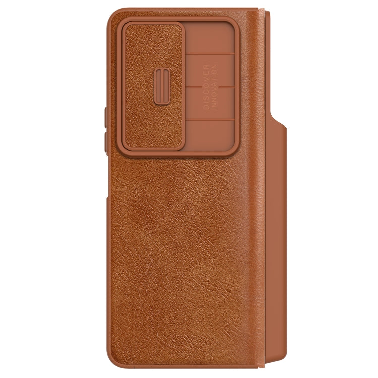 For Samsung Galaxy Z Fold4 5G NILLKIN QIN Series Pro Sliding Camera Cover Design Leather Phone Case