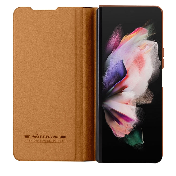 For Samsung Galaxy Z Fold4 5G NILLKIN QIN Series Pro Sliding Camera Cover Design Leather Phone Case