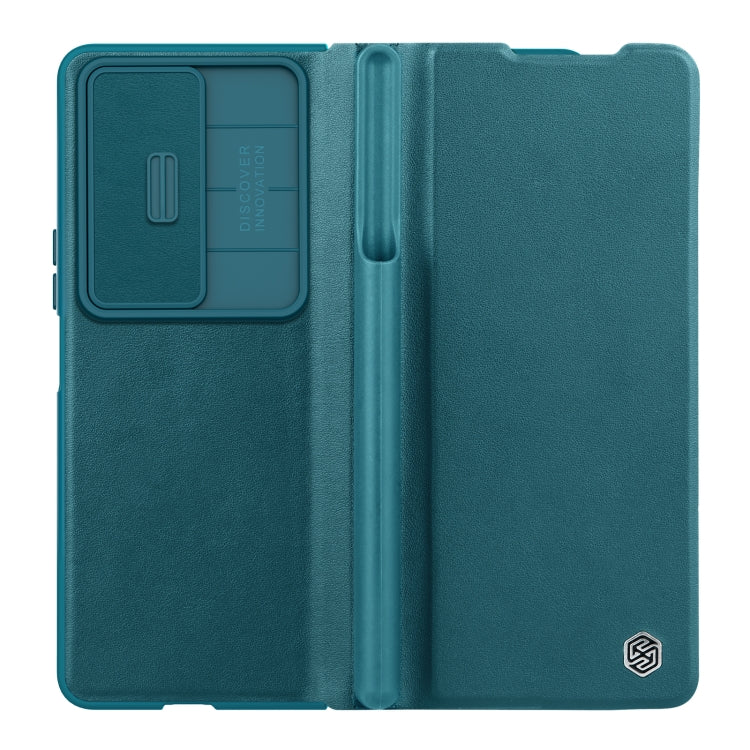 For Samsung Galaxy Z Fold4 5G NILLKIN QIN Series Pro Sliding Camera Cover Design Leather Phone Case
