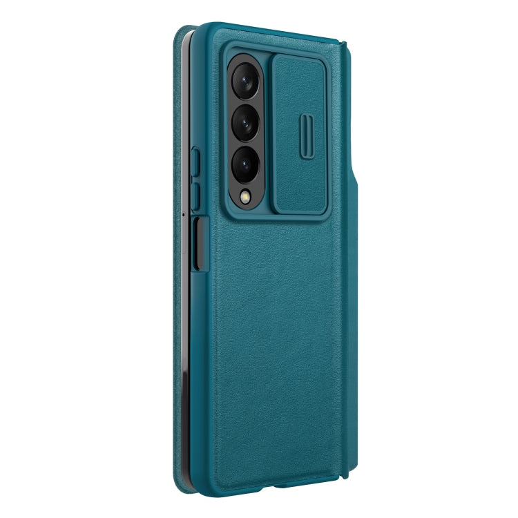 For Samsung Galaxy Z Fold4 5G NILLKIN QIN Series Pro Sliding Camera Cover Design Leather Phone Case