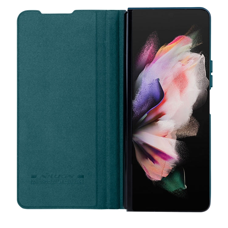 For Samsung Galaxy Z Fold4 5G NILLKIN QIN Series Pro Sliding Camera Cover Design Leather Phone Case