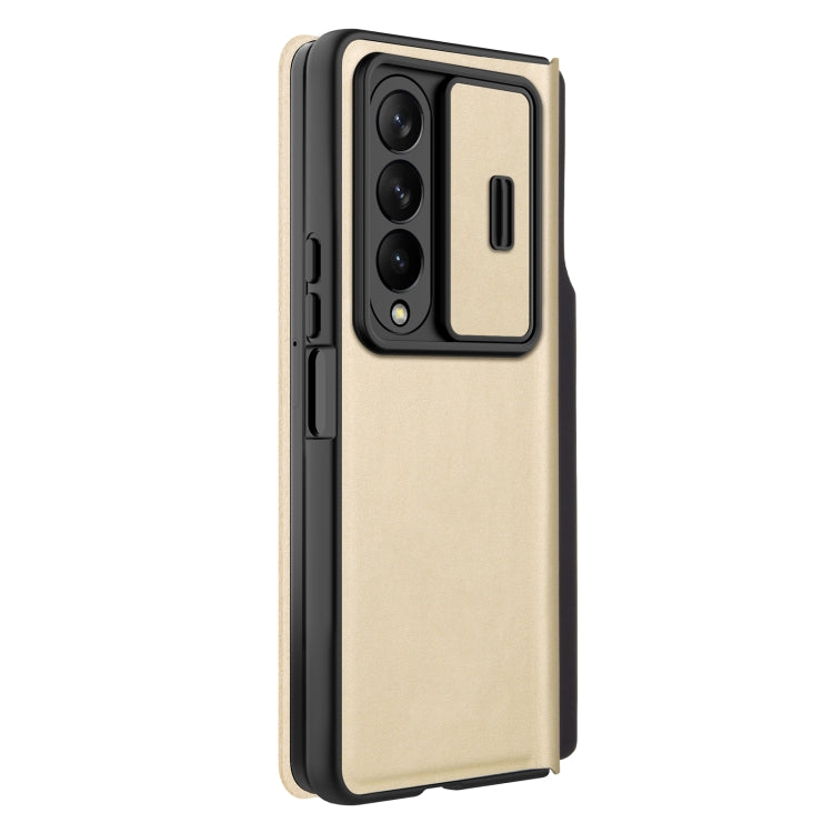 For Samsung Galaxy Z Fold4 5G NILLKIN QIN Series Pro Sliding Camera Cover Design Leather Phone Case