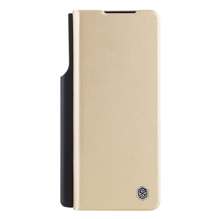 For Samsung Galaxy Z Fold4 5G NILLKIN QIN Series Pro Sliding Camera Cover Design Leather Phone Case