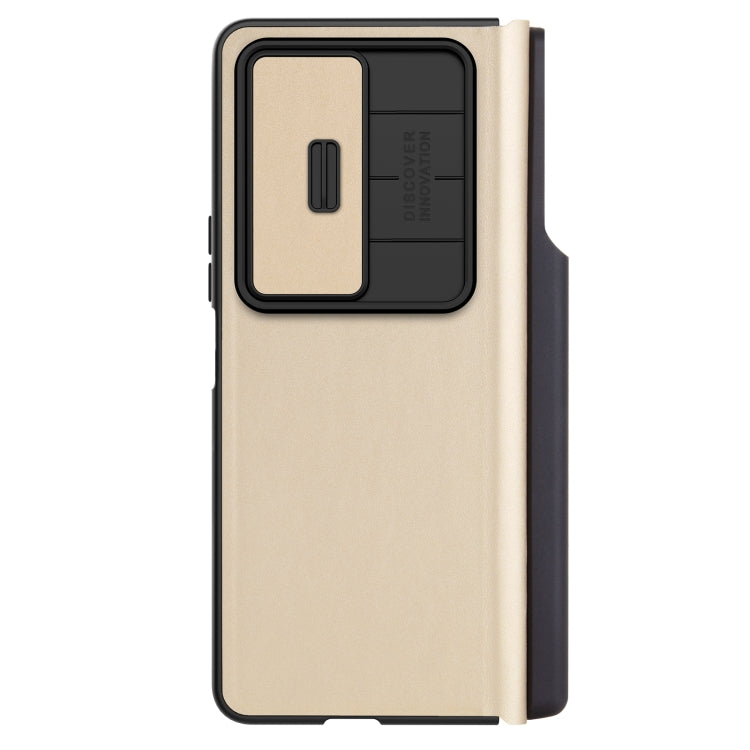 For Samsung Galaxy Z Fold4 5G NILLKIN QIN Series Pro Sliding Camera Cover Design Leather Phone Case