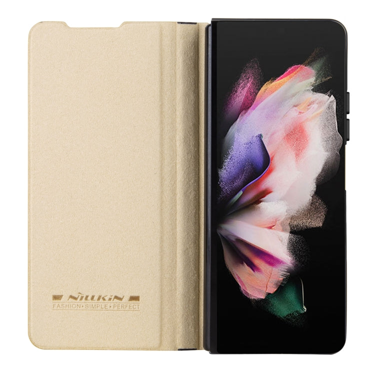 For Samsung Galaxy Z Fold4 5G NILLKIN QIN Series Pro Sliding Camera Cover Design Leather Phone Case