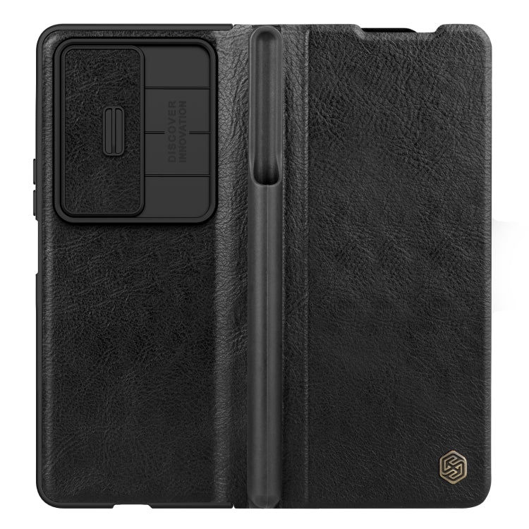For Samsung Galaxy Z Fold4 5G NILLKIN QIN Series Pro Sliding Camera Cover Design Leather Phone Case