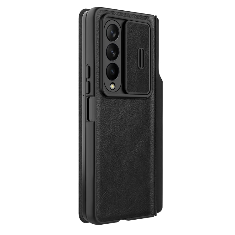 For Samsung Galaxy Z Fold4 5G NILLKIN QIN Series Pro Sliding Camera Cover Design Leather Phone Case