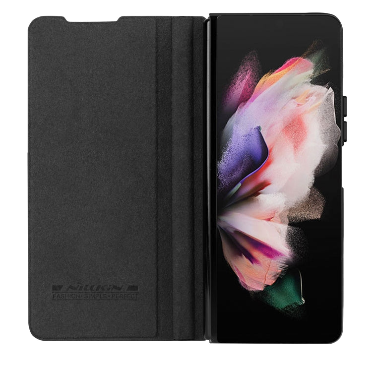For Samsung Galaxy Z Fold4 5G NILLKIN QIN Series Pro Sliding Camera Cover Design Leather Phone Case