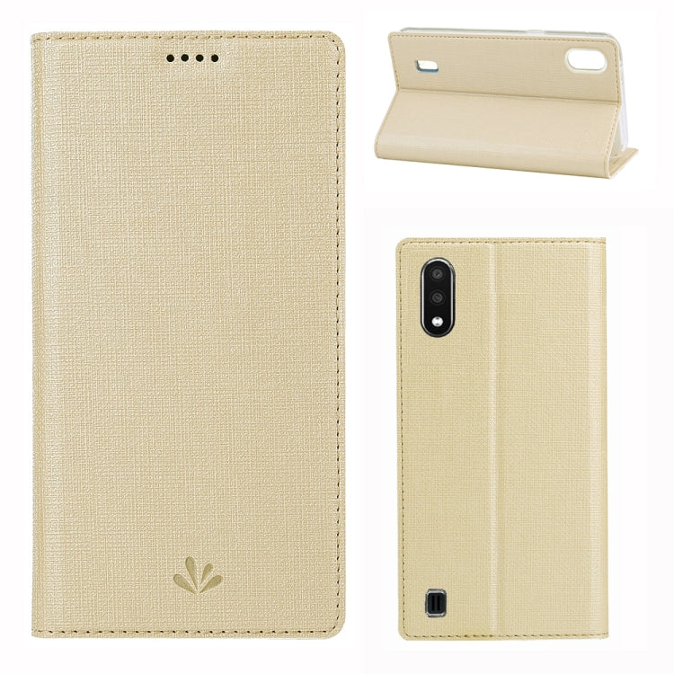 For Galaxy A01 ViLi Shockproof TPU + PU Horizontal Flip Protective Case with Card Slot & Holder