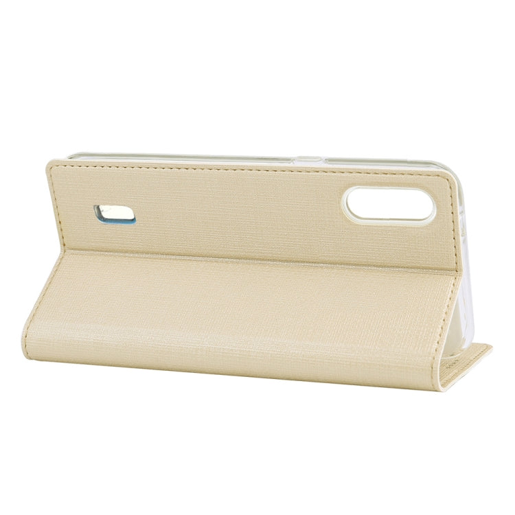 For Galaxy A01 ViLi Shockproof TPU + PU Horizontal Flip Protective Case with Card Slot & Holder