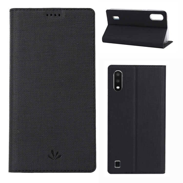 For Galaxy A01 ViLi Shockproof TPU + PU Horizontal Flip Protective Case with Card Slot & Holder
