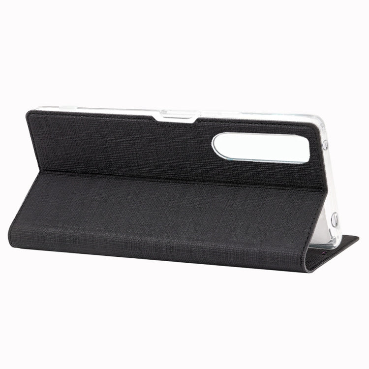 For  Sony Xperia 1 II ViLi Shockproof TPU + PU Horizontal Flip Protective Case with Card Slot & Holder