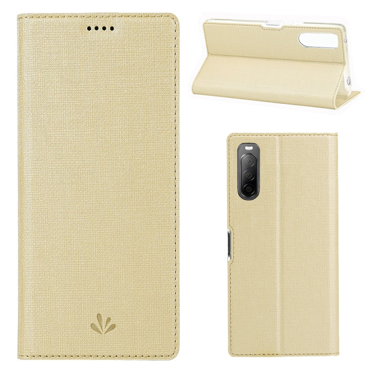 For Sony Xperia 10 II ViLi Shockproof TPU + PU Horizontal Flip Protective Case with Card Slot & Holder