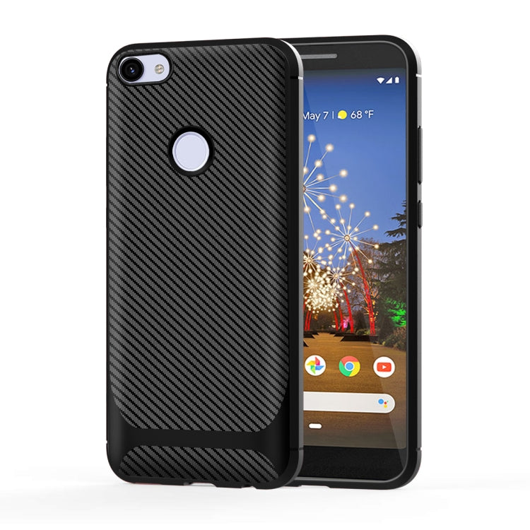 For Google Pixel 3a Carbon Fiber Texture Shockproof TPU Protective Case