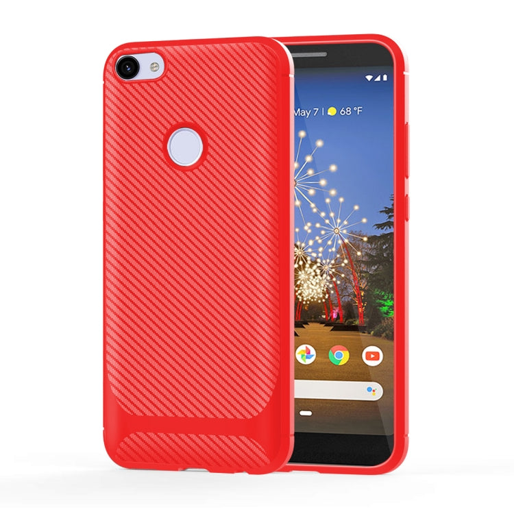 For Google Pixel 3a Carbon Fiber Texture Shockproof TPU Protective Case