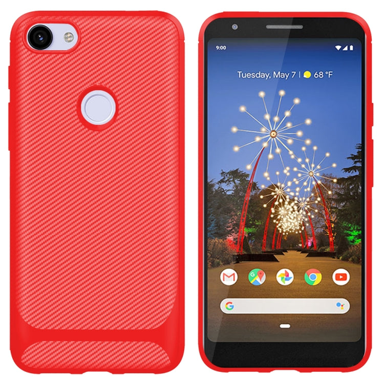 For Google Pixel 3a Carbon Fiber Texture Shockproof TPU Protective Case