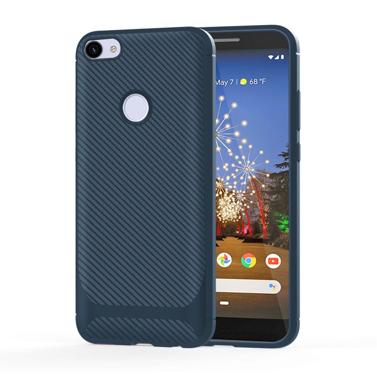 For Google Pixel 3a Carbon Fiber Texture Shockproof TPU Protective Case