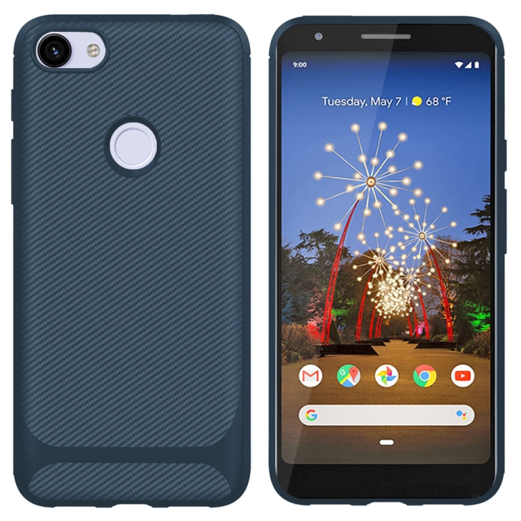 For Google Pixel 3a Carbon Fiber Texture Shockproof TPU Protective Case
