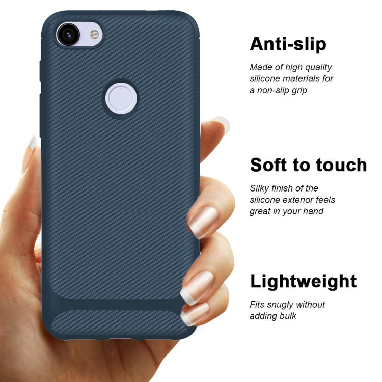 For Google Pixel 3a Carbon Fiber Texture Shockproof TPU Protective Case