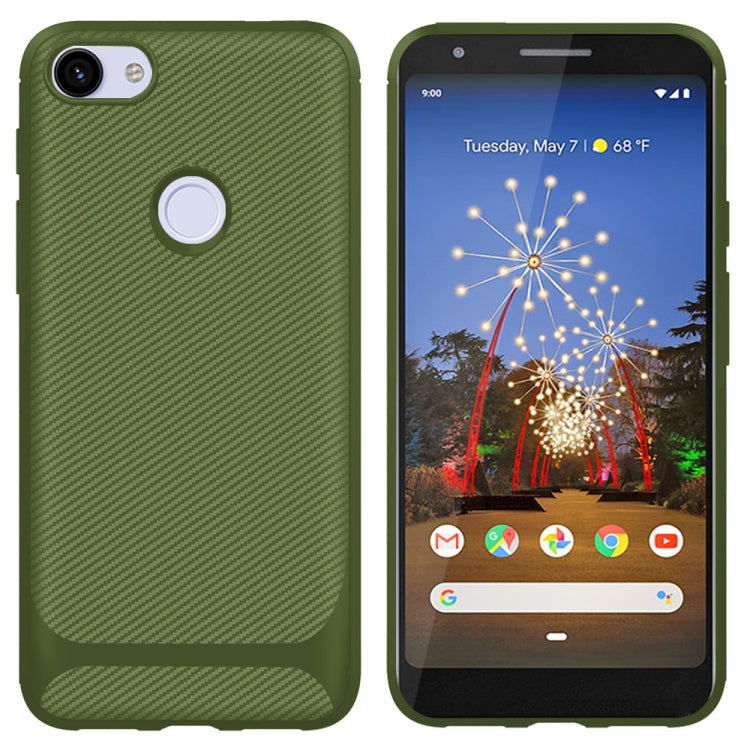 For Google Pixel 3a Carbon Fiber Texture Shockproof TPU Protective Case