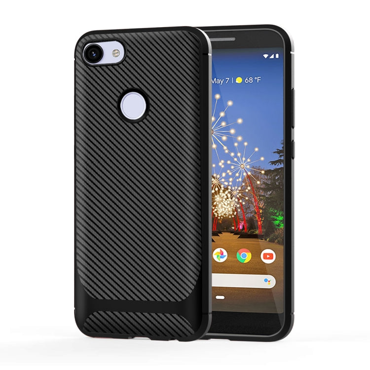 For Google Pixel 3a XL Carbon Fiber Texture Shockproof TPU Protective Case