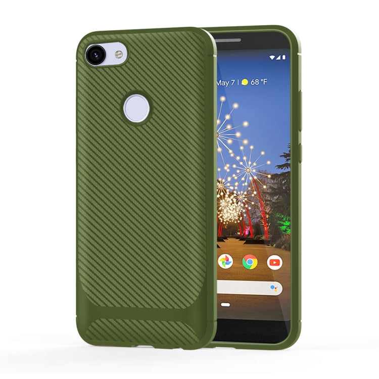For Google Pixel 3a XL Carbon Fiber Texture Shockproof TPU Protective Case