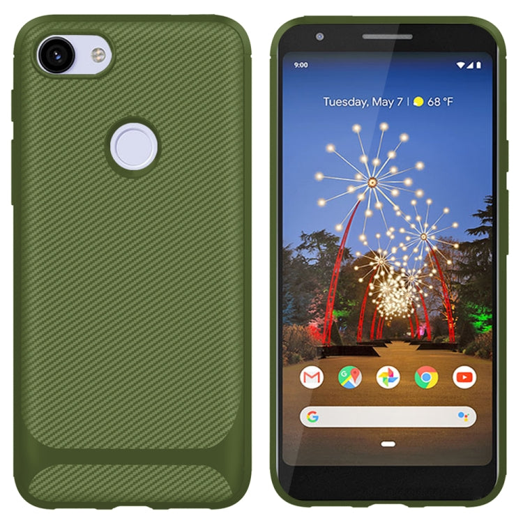 For Google Pixel 3a XL Carbon Fiber Texture Shockproof TPU Protective Case