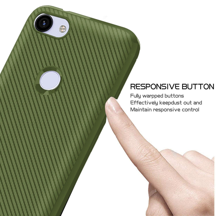 For Google Pixel 3a XL Carbon Fiber Texture Shockproof TPU Protective Case
