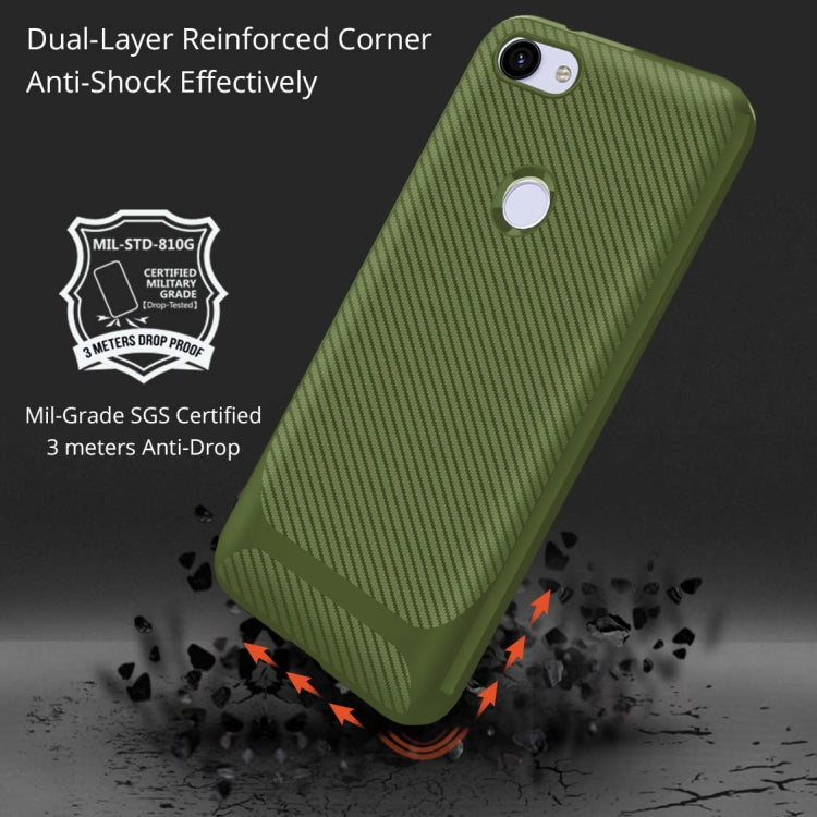 For Google Pixel 3a XL Carbon Fiber Texture Shockproof TPU Protective Case