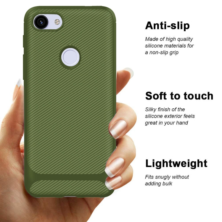 For Google Pixel 3a XL Carbon Fiber Texture Shockproof TPU Protective Case