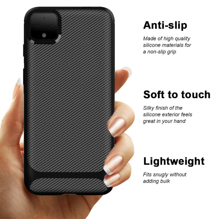 For Google Pixel 4 Carbon Fiber Texture Shockproof TPU Protective Case