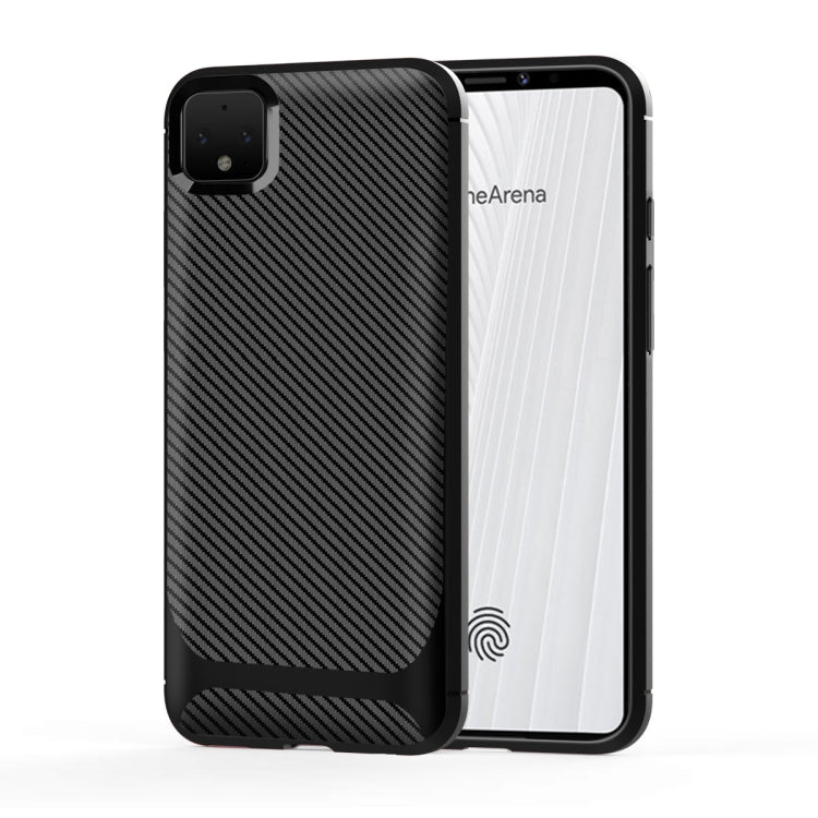 For Google Pixel 4 XL Carbon Fiber Texture Shockproof TPU Protective Case