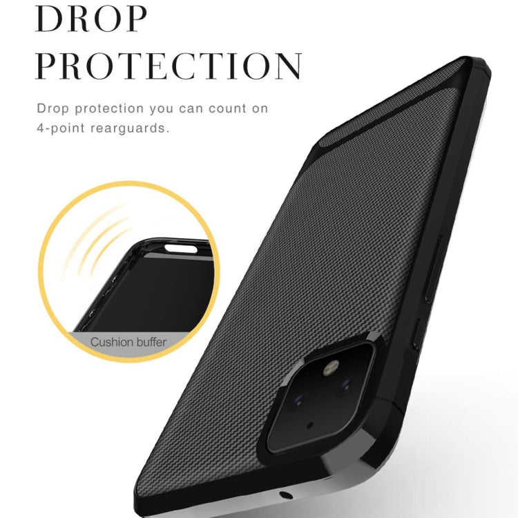 For Google Pixel 4 XL Carbon Fiber Texture Shockproof TPU Protective Case