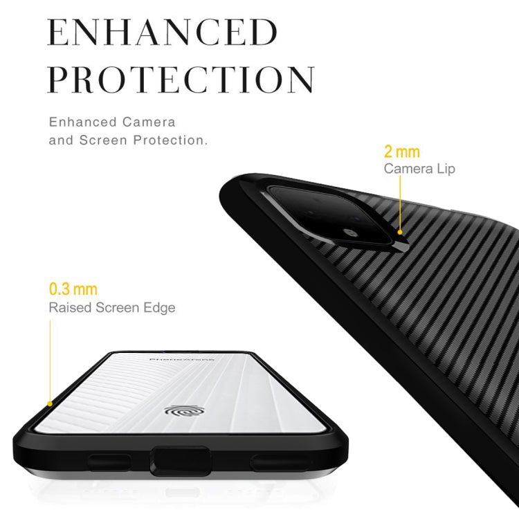 For Google Pixel 4 XL Carbon Fiber Texture Shockproof TPU Protective Case